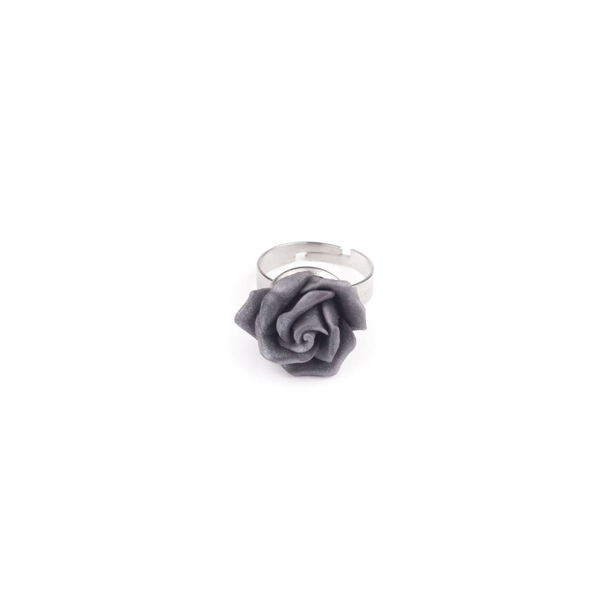 Anello con rosa grigia