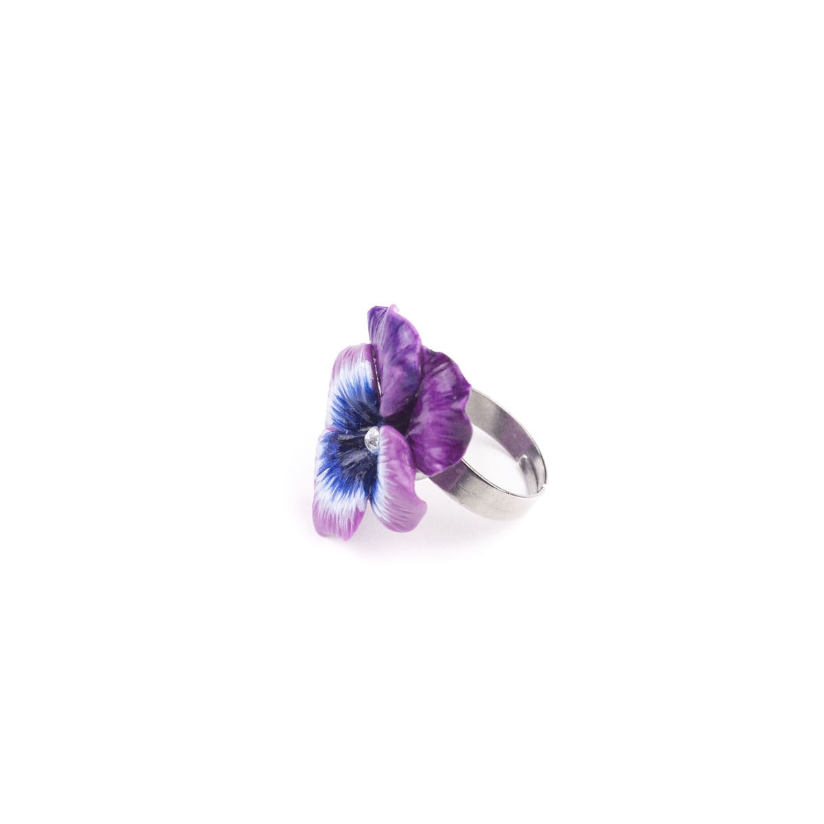 Anello con viola del pensiero fucsia
