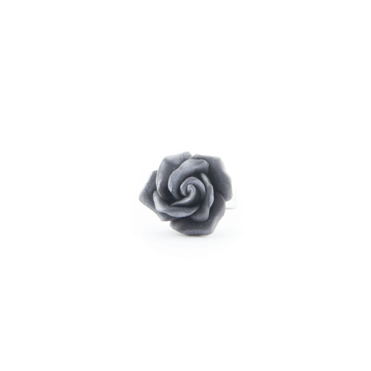 Anello con rosa grigia
