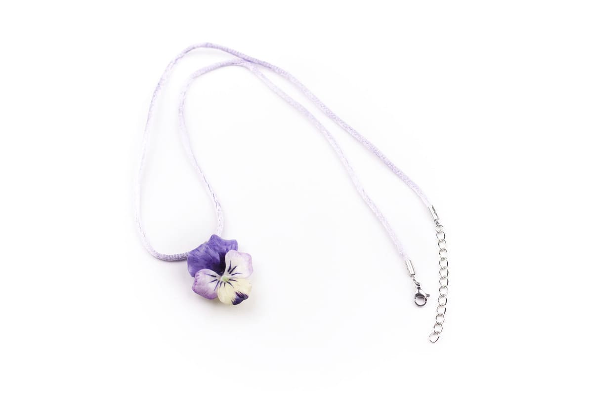 Collana ciondolo viola del pensiero lilla