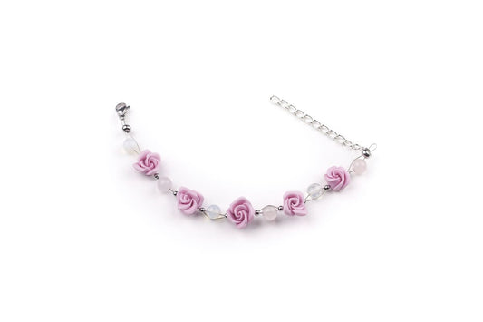 Bracciale con rose rosa
