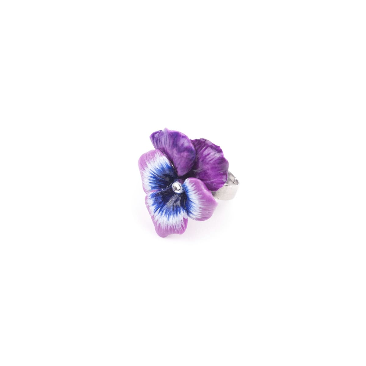 Anello con viola del pensiero fucsia