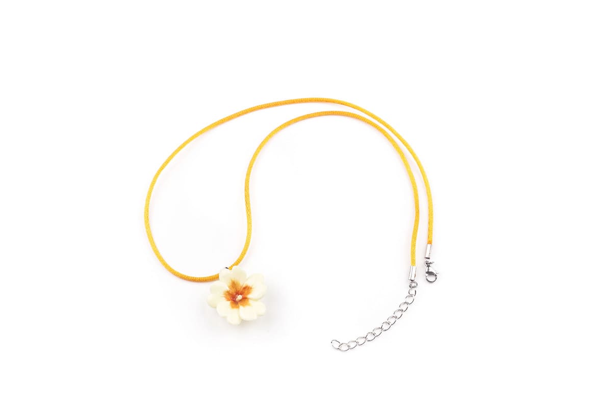 Collana ciondolo primula gialla