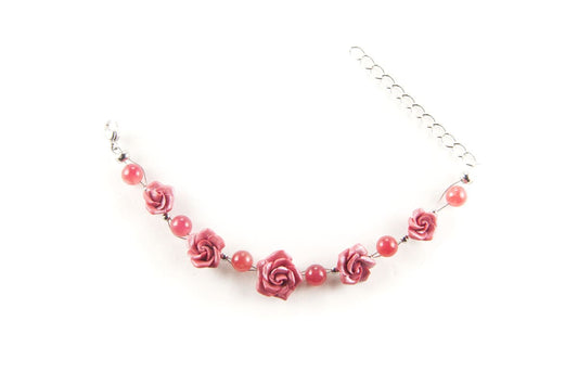 Bracciale con rose rosse