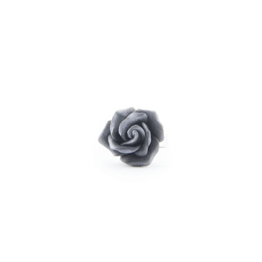 Anello con rosa grigia