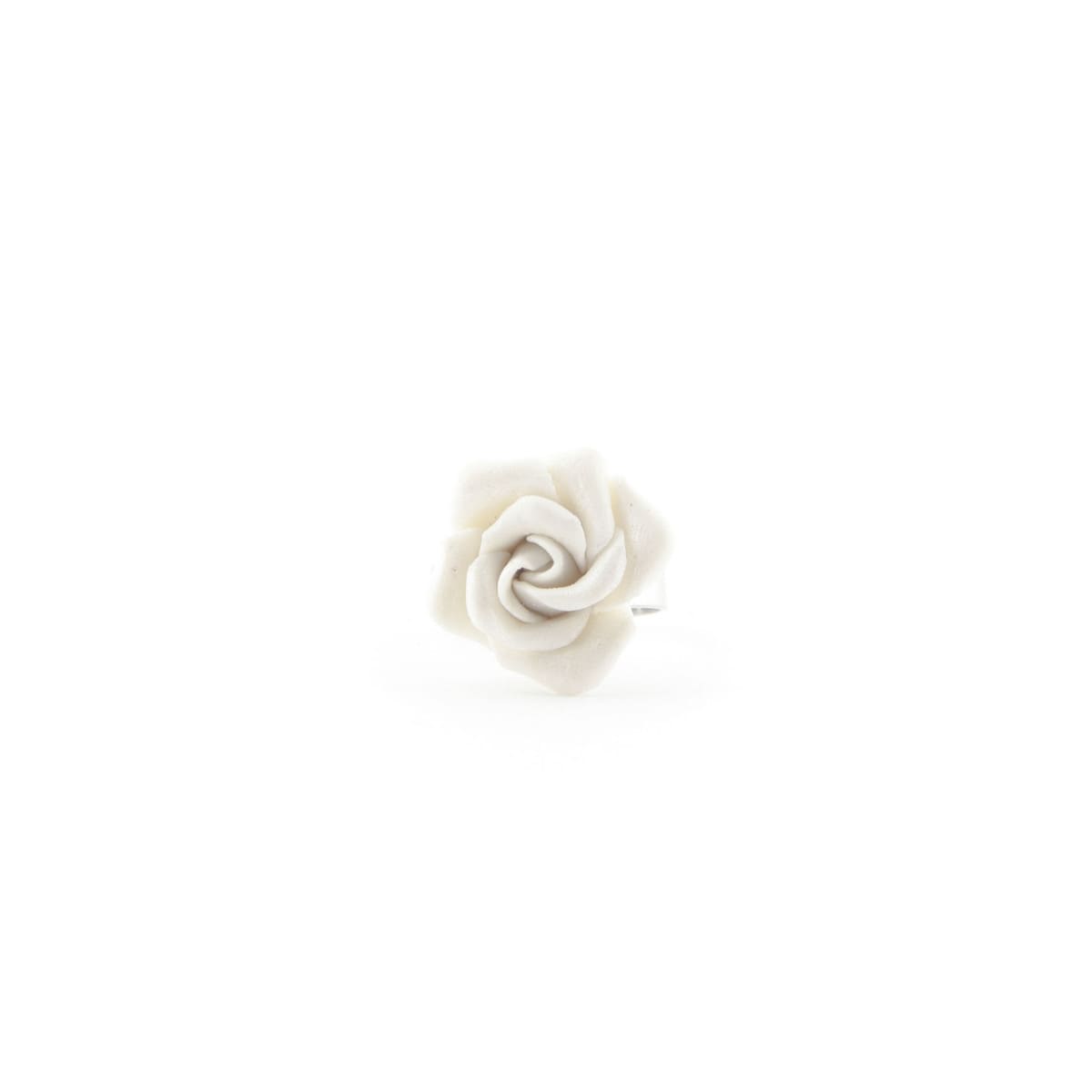 Anello con rosa bianca