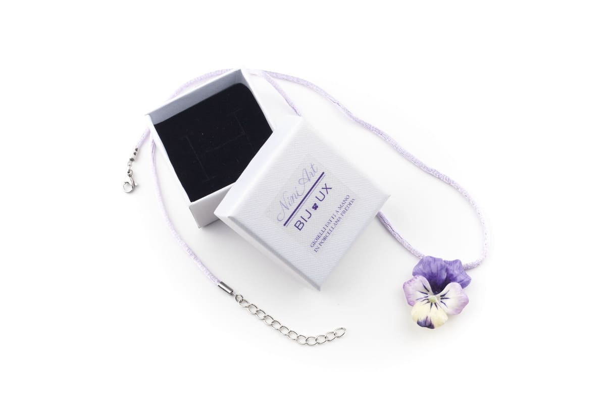Bracciale con viole del pensiero lilla