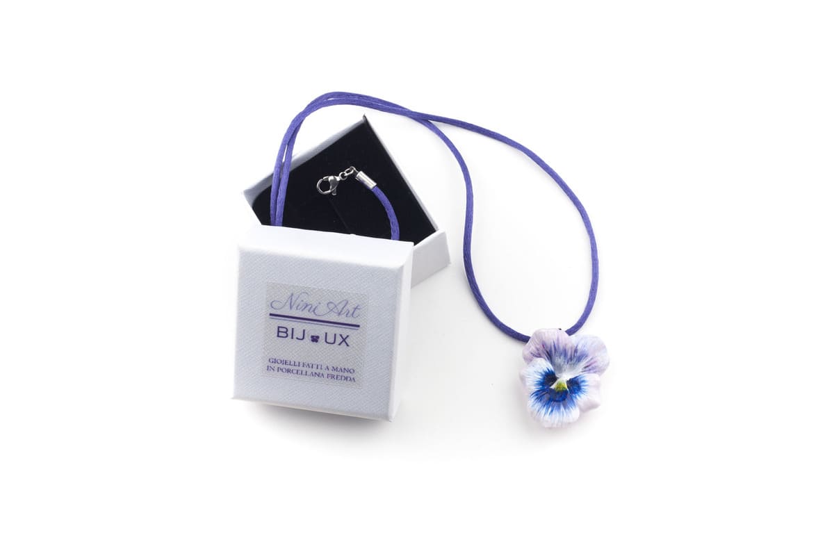 Collana ciondolo viola del pensiero viola