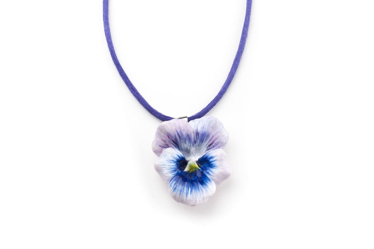 Collana ciondolo viola del pensiero viola
